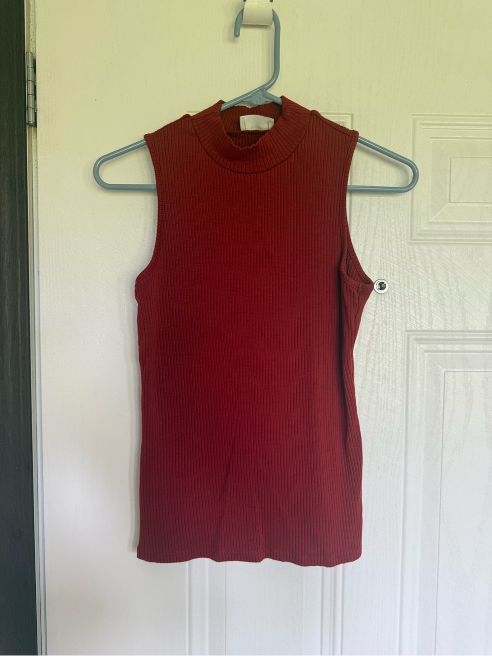 2 for $15 sale: Cyrus essentials burnt orange rust red Ribbed Mock Neck tank top